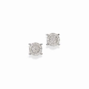 A 18K white gold and diamond earrings