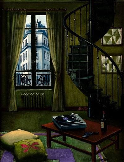 Petit interieur parisien, olio su tela