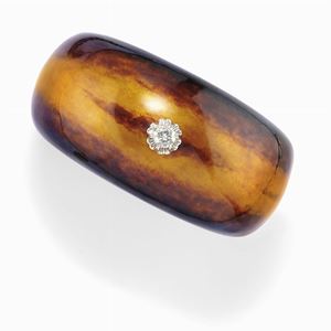 Bracciale in oro 18k, smalto e diamante