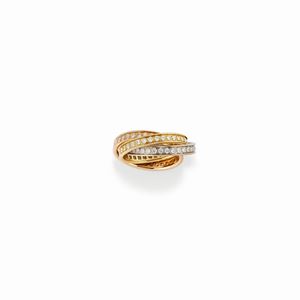 A 18K tricolor gold and diamond ring, "Trinity" Collection with box, Cartier