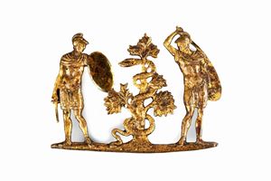 Gilded bronze plaque with mythological scene, 16th century