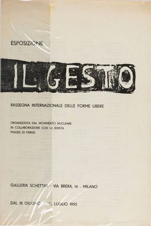 Lotto composto da "Il Gesto. Rassegna internazionale delle forme libere" e due litografie di L. Fontana e J. Colombo