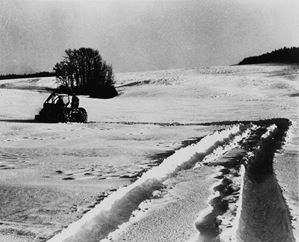 Print of Dennis Oppenheim's performance, Time Pocket, 1968 by unknown author
