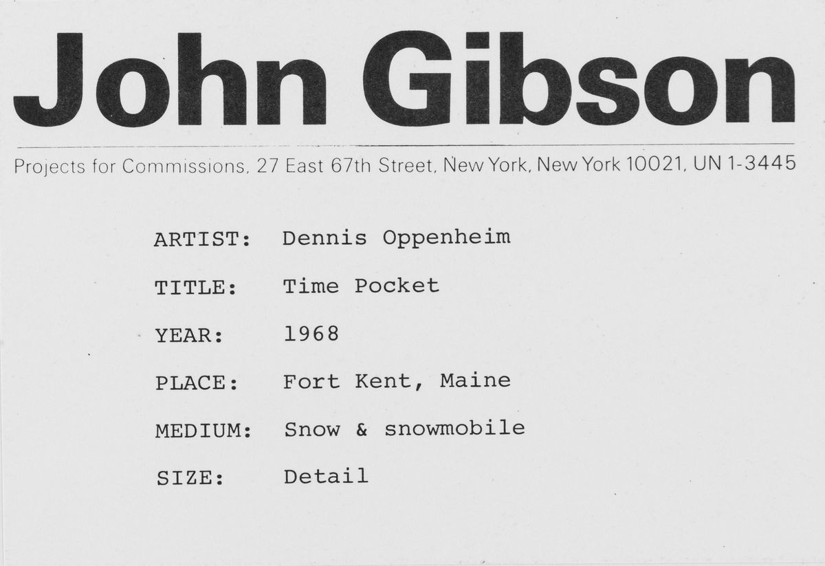 Stampa della Performance di Dennis Oppenheim, Time Pocket 1968 da Autore Ignoto