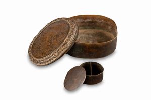 Two embossed and engraved oval copper boxes, 17th - 18th centuries