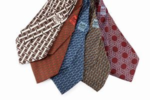 Lot of five Silk Twill ties