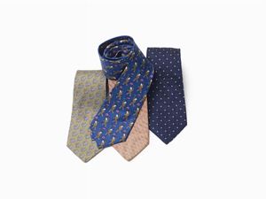 Four twill silk ties