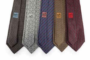Lot of five Silk Twill ties