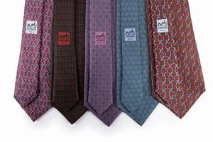 Lot of five Silk Twill ties