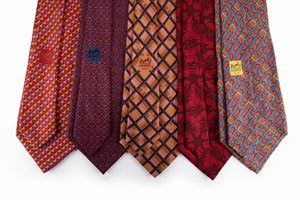 Lot of five Silk Twill ties
