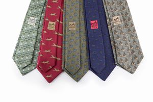 Lot of five Silk Twill ties