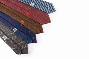 Lot of five Silk Twill ties