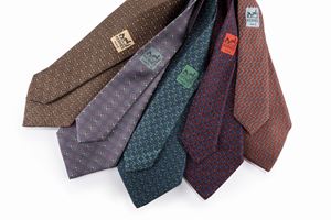 Lot of five Silk Twill ties