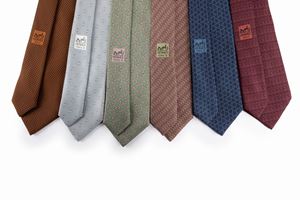 Lot of six Silk Twill ties
