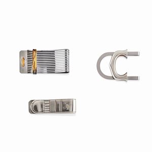 Three silver and silver plated money clip, Cartier, Vezzosi