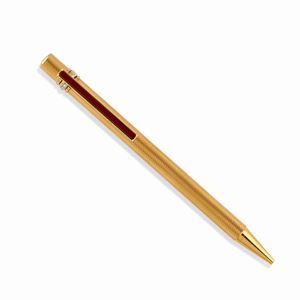 "Must de Cartier" gold plated ball point pen with box