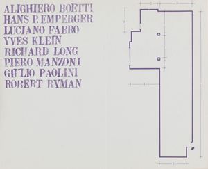 Sentenza 1, exhibition invitation at Galleria Toselli, Milan