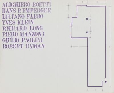 Sentenza 1, Invito alla Mostra Collettiva Presso Galleria Toselli, Milano