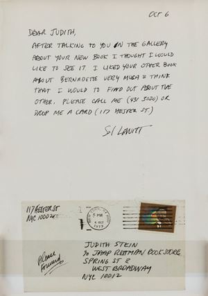 Untitled (letter to Judith Stein)