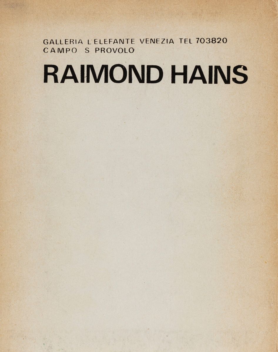 Raymond Hains - XXXIV Exposition Biennale Internationale Des Beaux Arts Venise