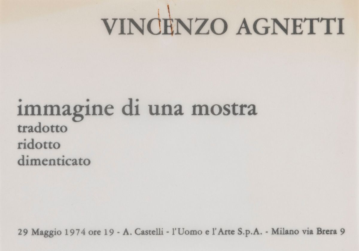 Vincenzo Agnetti - Lotto Composto da 1 Disegno e 1 Foglio con Annotazioni Dell'artista