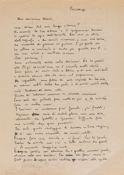 Lettera Indirizzata a Mario Cerroni