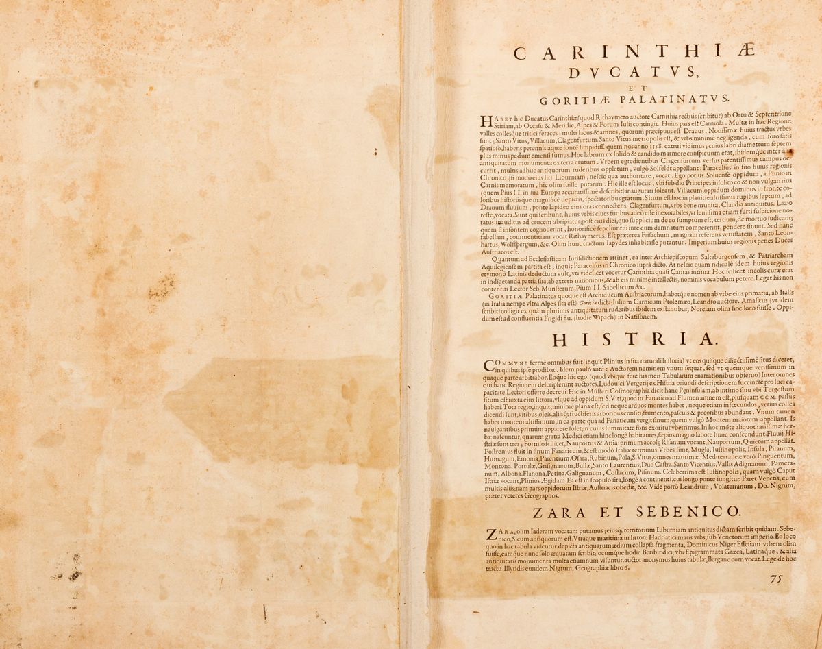 Abraham Ortelius - Incisione - Carinthiae Ducatus ed Goritiae Palatinatus