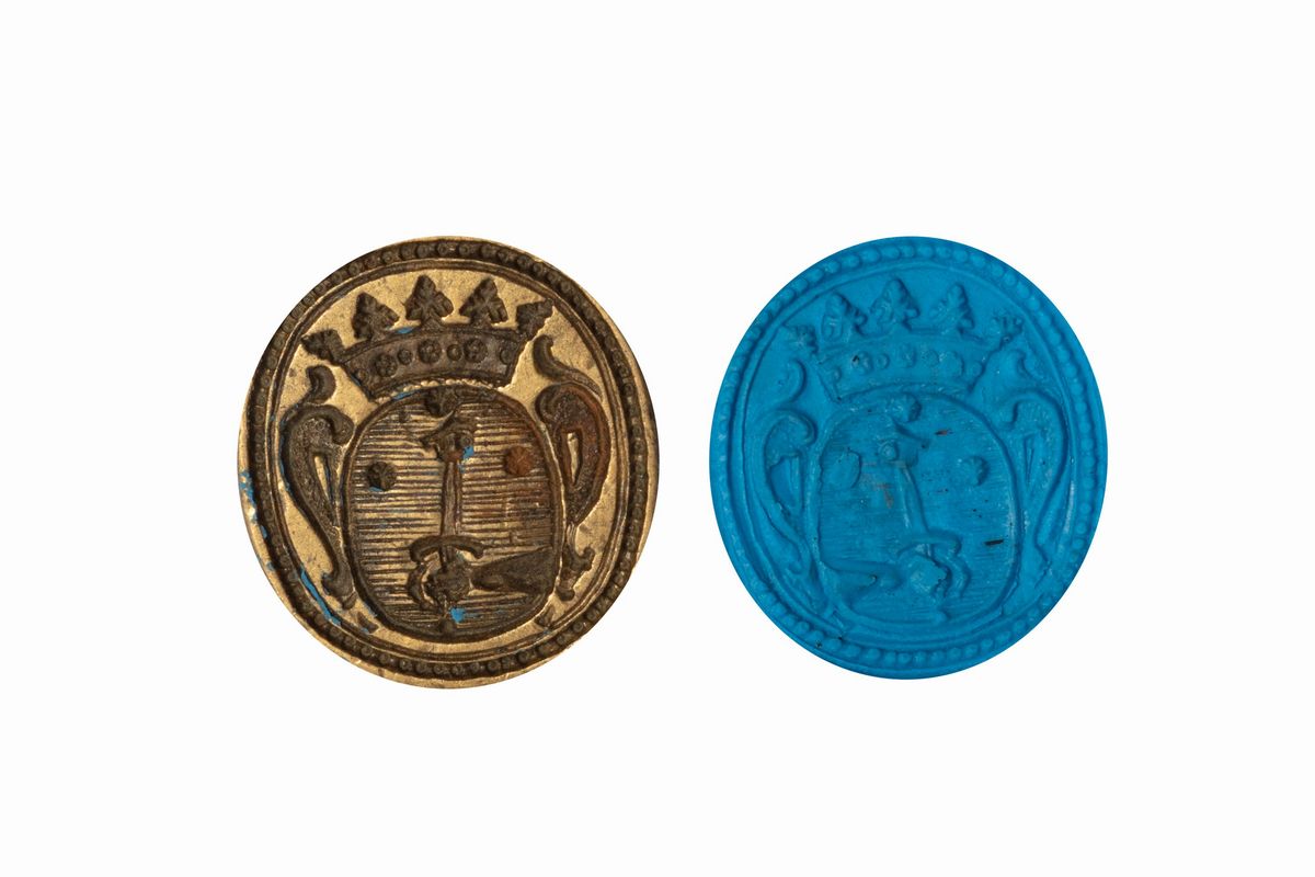 Lotto Composto da Quattro Sigilli in Bronzo, con Stemmi Nobiliari, Secoli XVII - XVIII