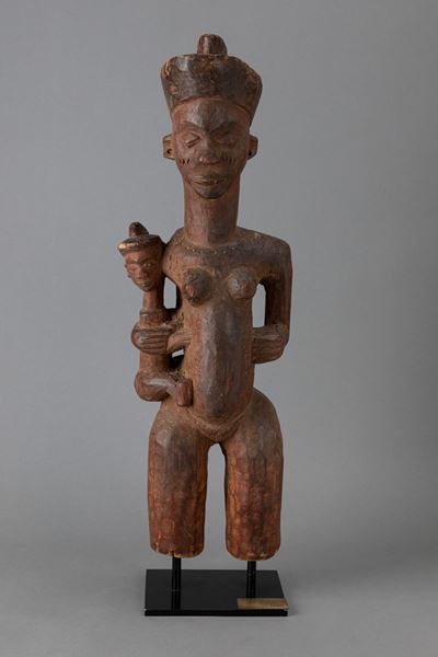 Pende, Figura madre con bambino, legno colorato