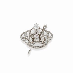 A 18K white gold and diamonds pendant-brooch 