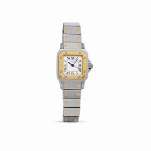 A steel and gold Santos lady's wristwatch, Cartier