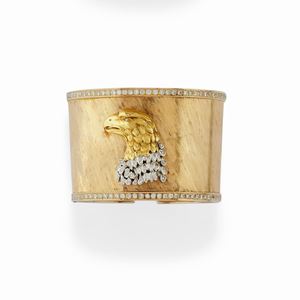 A 18K two color gold and diamond bangle, Marta Marzotto