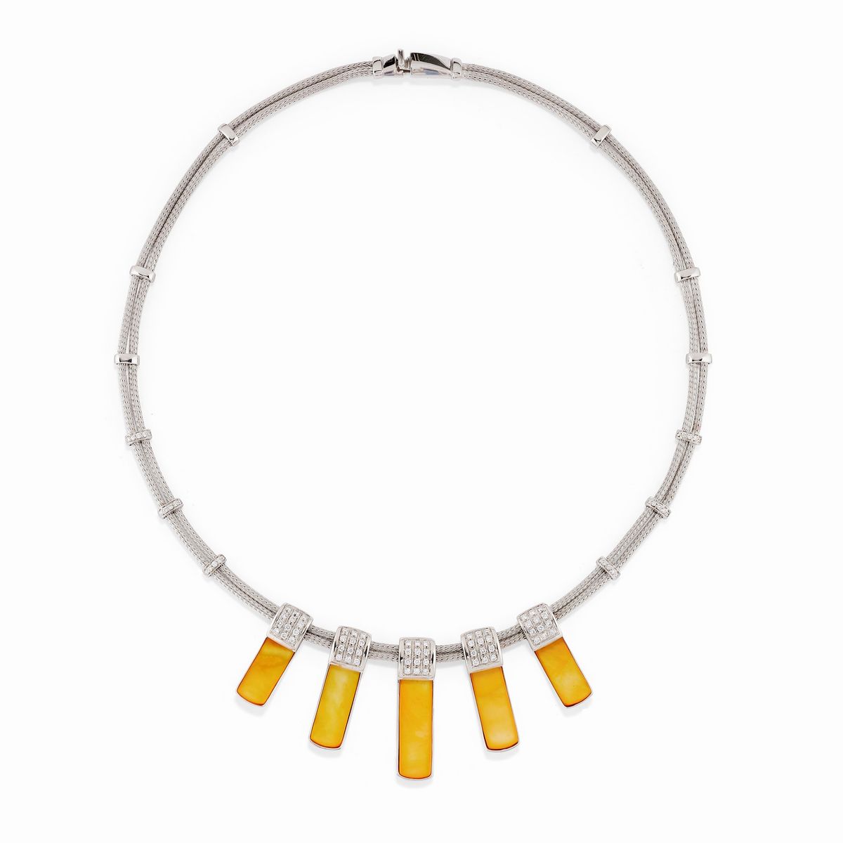 Demi-parure con Diamanti e Madreperla