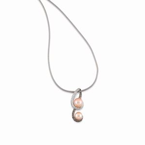 A 18K white gold, cultured pearl and diamond necklace