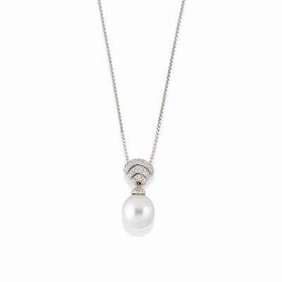 Collana con Diamanti e Perla