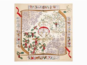 Neige D'Antan silk twill scarf