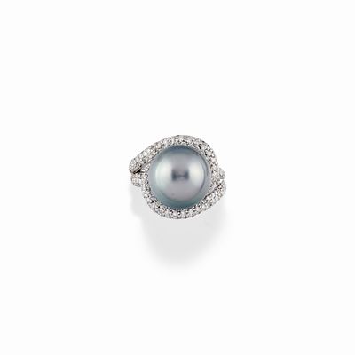 Anello con Diamanti e Perla