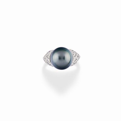 Anello con Diamanti e Perla