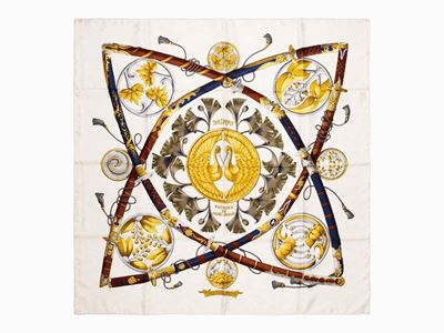 Francoise Faconnet, Foulard in seta 'Daimyo Princes du Soleil Levant', 1991