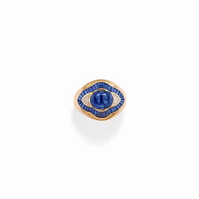 Anello con Zaffiri e Diamanti