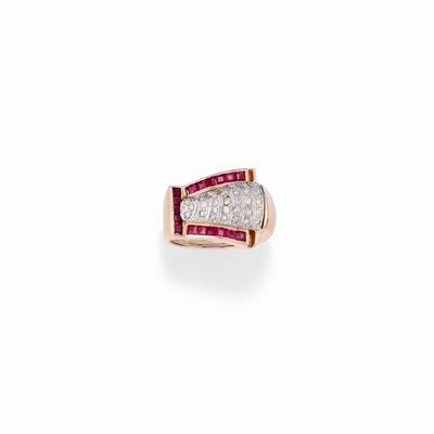 Anello con Rubini e Diamanti