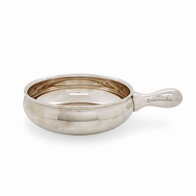 Boule da tavola in argento 950, forma circolare con manico