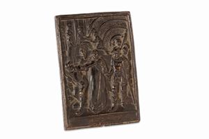 Bronze plaque depicting Christ before Pilate, 16th century