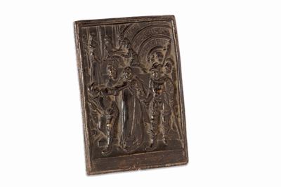 Placca in bronzo raffigurante Cristo davanti a Pilato, XVI secolo