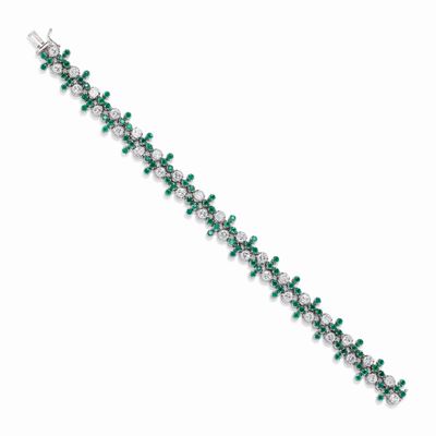 Bracciale con Diamanti e Smeraldi