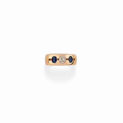 Anello con Diamante e Zaffiri