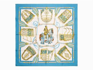 Les Muserolles twill silk scarf