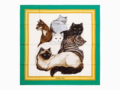 Daphné Duchesne, Foulard Les Chats, 1985, seta