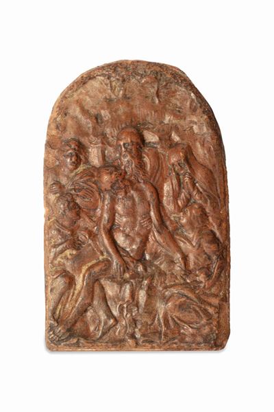 Bassorilievo in Terracotta Raffigurante Deposizione di Cristo, Secolo XVI