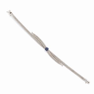 A 18K white gold and sapphire bracelet, circa 1960
